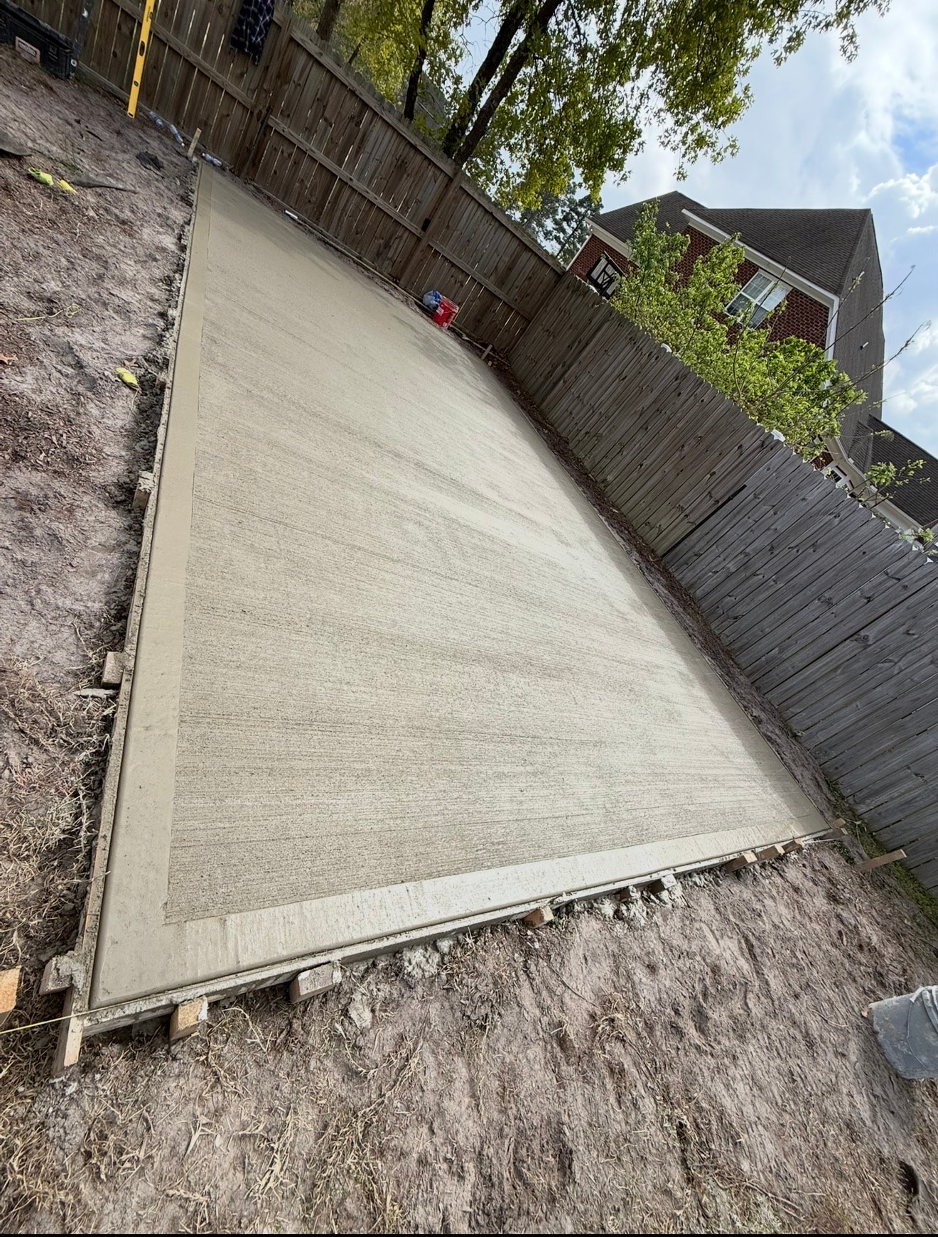 Finished concrete driveway