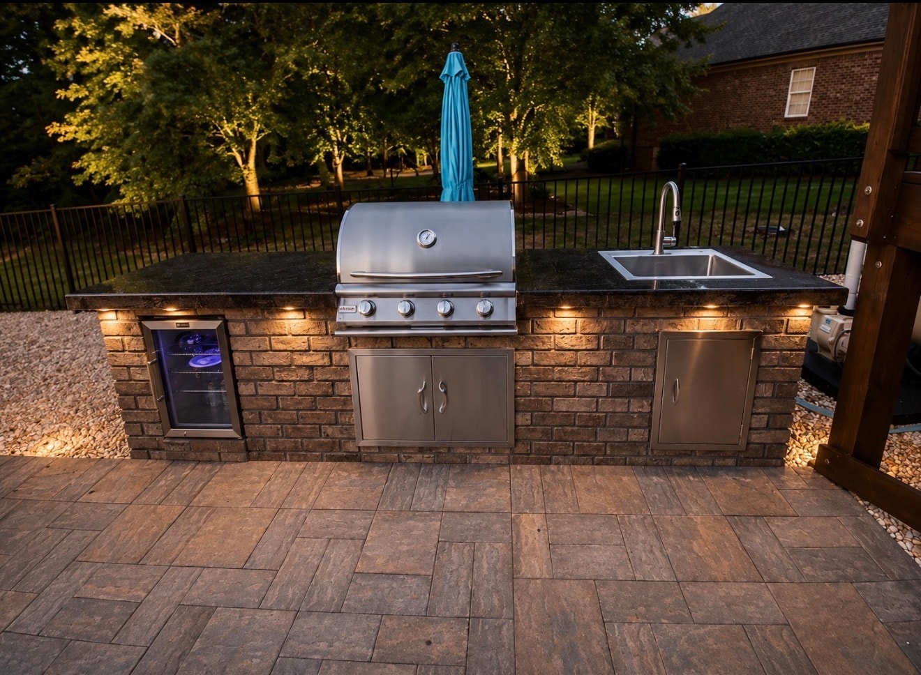 Outdoor kitchen with grill